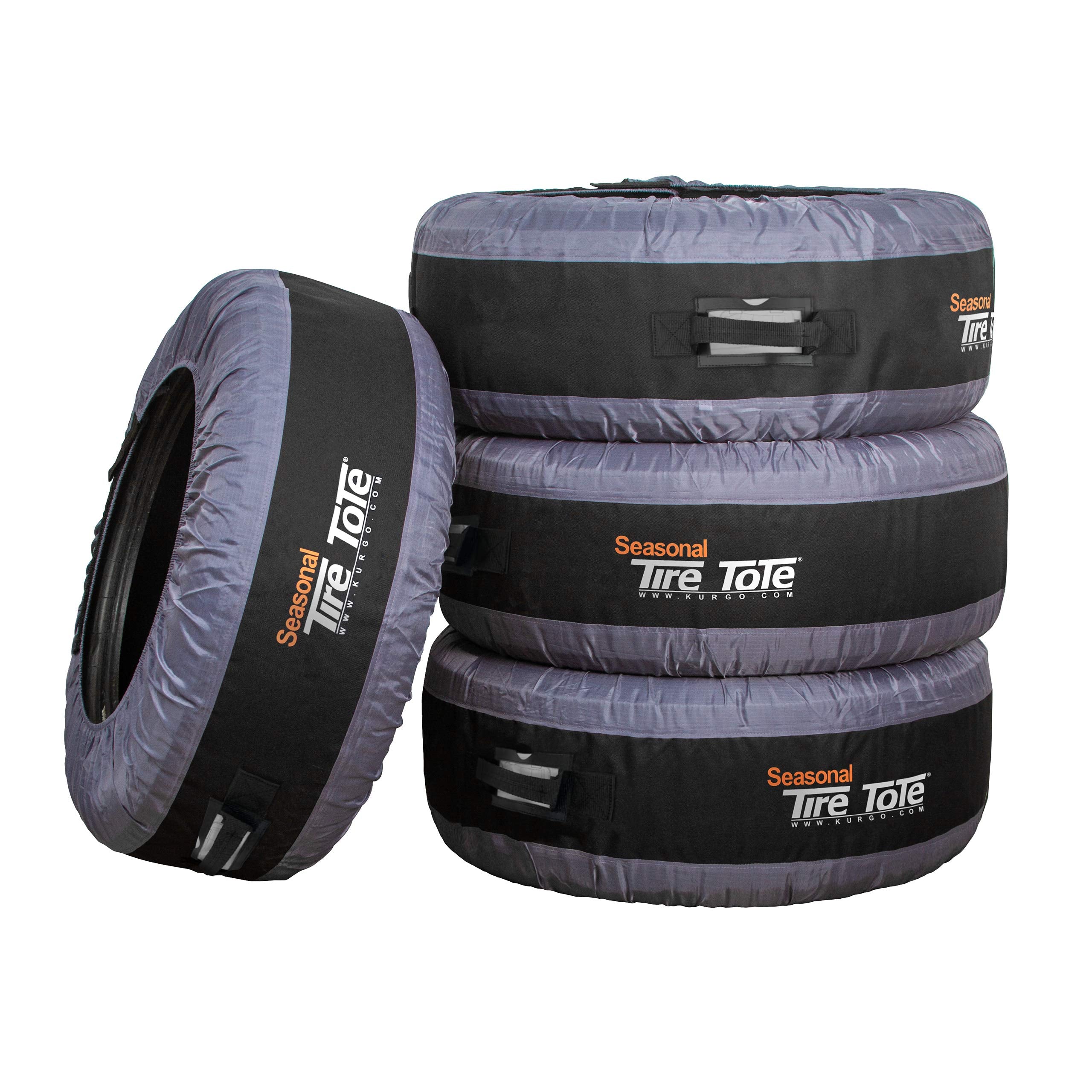 Kurgo Seasonal Tire Totes, Spare Tire Cover, Portable Wheel Bags, Winter Tire Cover, Handle For Easy Transportation, Universal Fit, Machine Washable, Fits Tires 22” To 31”, Includes 4 Tire Totes